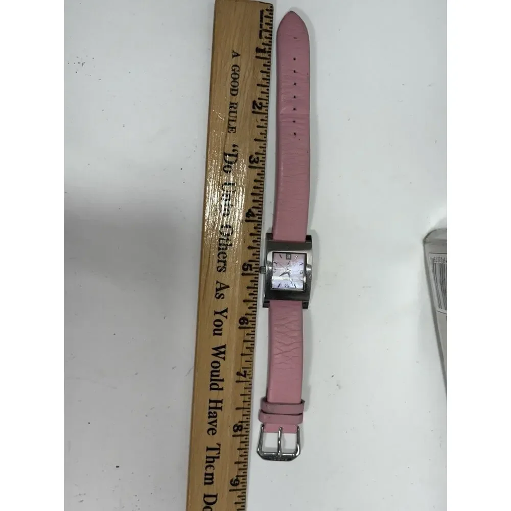 Fossil F2 Women's Watch ES-9757 Stainless Steel Watch Pink MOP Dial Leather Band